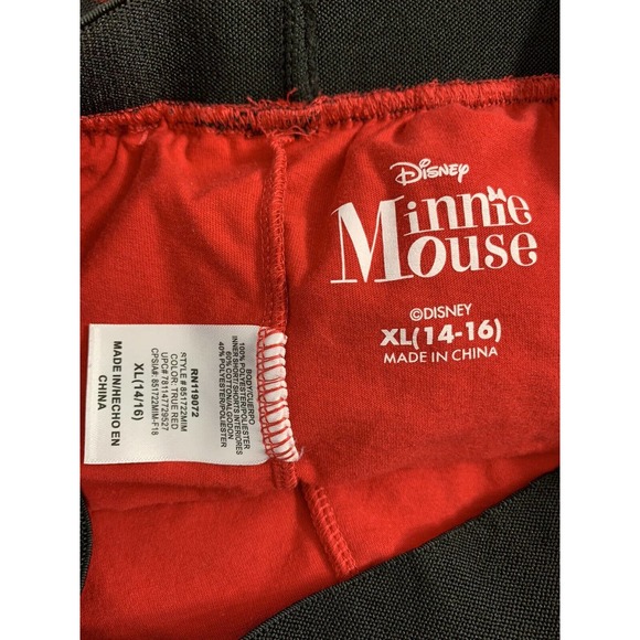 Disney Minnie Mouse Girls Skirt XL 14-16 Plaid Tulle Skort‎ Red Black - Picture 2 of 6